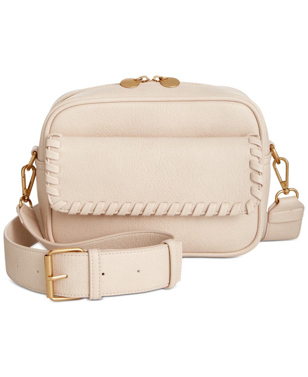 Style & Co. Women's Whipstitch Camera Crossbody Bag in Alabaster Tan